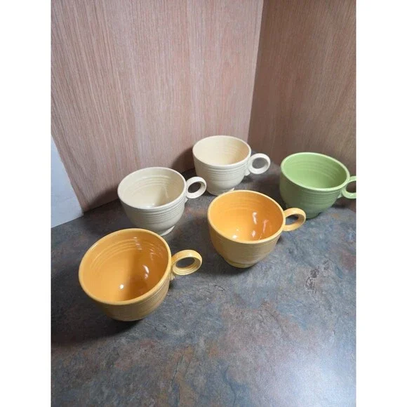 Fiestaware Tea,  Coffee Cups Set Of 5 - Picture 2 of 6
